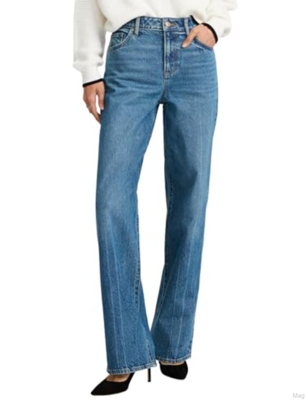 High-Rise Relaxed Straight Leg Stretch Jeans